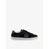 Gucci Women Black Velvet Sneakers In Black