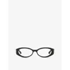 Gucci Womens Gc002294 Round-frame Injected Optical Glasses Black In Black
