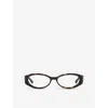 Gucci Womens Gc002294 Round-frame Injected Optical Glasses Brown In Brown