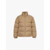 Gucci Womens Gg-logo Cotton-canvas Bomber Jacket Camel Mix In Camel Mix