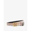 Gucci Womens Porcelain Rose/nero Gg-marmont Reversible Leather Belt In Brown