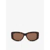 Gucci Womens Brown Gg1566s Cat-eye Acetate Sunglasses