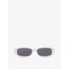 Gucci Womens White Gg1661s Rectangle-frame Acetate Sunglasses In White