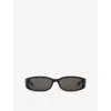 Gucci Interlocking G Rectangle-frame Sunglasses In Black