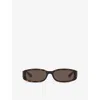 Gucci Eyewear Rectangle Frame Sunglasses In Brown