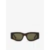 Gucci Womens Brown Gg1664s Square-shape Acetate Sunglasses In Brown