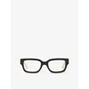 Gucci Womens Black Gg1666o Cat Eye-frame Acetate Optical Glasses