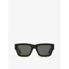 Gucci Womens Black Gg1668s Square-shape Acetate Sunglasses In Black