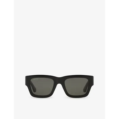 Gucci Womens Black Gg1668s Square-shape Acetate Sunglasses