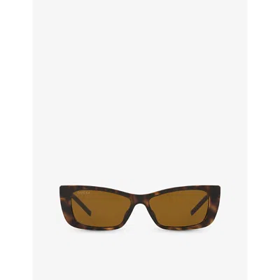 Gucci Womens Brown Gg1681s Cat-shape Acetate Sunglasses