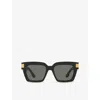 Gucci Womens Black Gg1689s Square-shape Acetate Sunglasses In Black