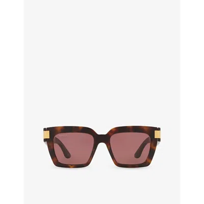 GUCCI WOMENS BROWN GG1689S SQUARE-SHAPE ACETATE SUNGLASSES