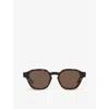 Gucci Womens Brown Gg1730s Square-shape Acetate Sunglasses In Brown