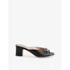Gucci Womens Nero Horsebit 55 High-heel Leather Mules In Nero