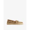 Gucci Pilar Gg Canvas Espadrilles In Camel Ebony Sundial
