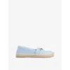 Gucci Womens  Horsebit Gg Canvas Espadrilles In Eden Light Blue