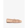 Gucci Womens Dusty Rose Horsebit Mesh Ballet Flat Shoes Eur 38/5 Uk In Neutral