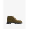 Gucci Sylke Suede Horsebit Booties In Green
