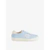 Gucci Womens Eden Light Blue Interlocking G Suede Trainers