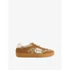 Gucci Sneakers With Incrocio Gg In Suede Brown
