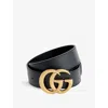 Gucci Womens Nero Logo-buckle Wide Leather Belt In Black