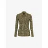 Gucci Cardigan Polo In Viscose And Tweed Blend In Military Green Mix