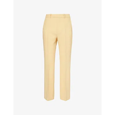 Gucci Wool Straight-leg Pants In Yellow