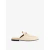 GUCCI WOMENS NEW IVOIRE PRINCETOWN LEATHER MULES EUR 38/5 UK