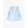 Gucci Womens Sky Blue/sky Blue Printed Floral Silk Carré Scarf In Sky Blue/sky Blue