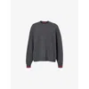 Gucci Grey Web Detail Wool Sweater In Charcoal Grey Mc