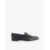 Gucci Polished Black Leather Loafers With Gold-tone Hardware