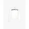 Gucci Logo-embroidery Cotton Sweatshirt In Ivory Black