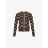 Gucci Womens Military Lilac Gg Bouclé Wool Knitted Cardigan In Brown