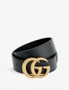 Gucci Womens Nero Logo-buckle Wide Leather Belt In Black