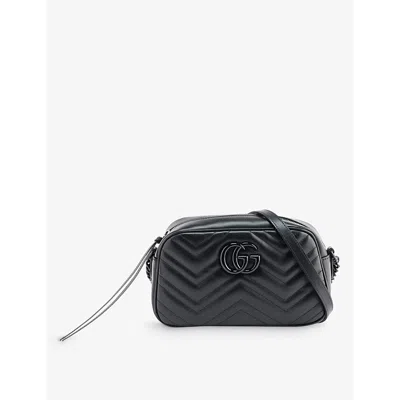 Gucci Marmont Leather Cross-body Bag In Nero/nero