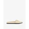 Gucci Womens  Branded Slip-on Leather Sliders In New Ivoire