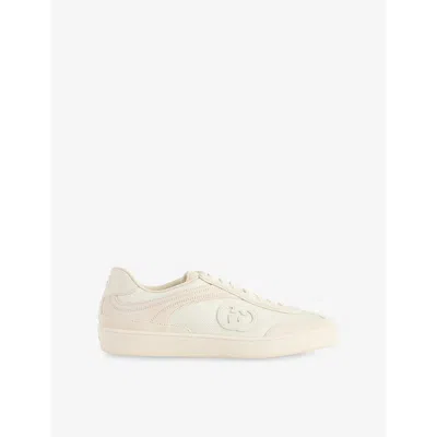 GUCCI WOMENS GUCCI INTERLOCKING G SUEDE TRAINERS
