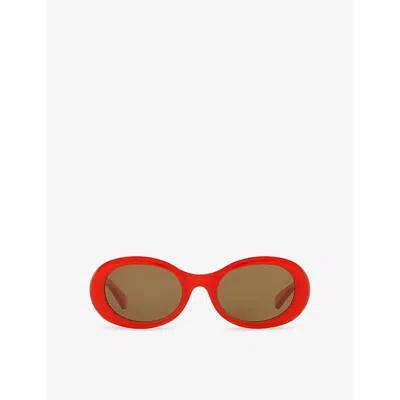 GUCCI WOMENS ORANGE GG1587S OVAL-FRAME ACETATE SUNGLASSES