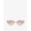 Gucci Womens Pink Gc002254 Round-frame Injected Sunglasses In Pink