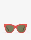 Gucci Womens Pink Gg1082s Cat-eye Acetate Sunglasses In Pink