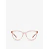 Gucci Womens Pink Gg1687o Cat Eye-frame Acetate Optical Glasses