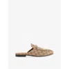 Gucci Womens Beige Ebony Princetown Gg Canvas Mules Eur 40 / 7 Uk