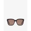 Gucci Womens Red Gg1338s Rectangle-frame Injected Sunglasses