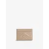 Gucci Womens  Lion Brand-design-plaque Leather Card Holder In Rocky/rocky