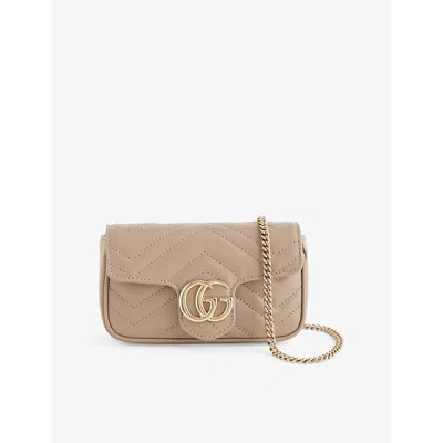 Gucci Womens  Logo-hardware Quilted Leather Mini Shoulder Bag In Rocky/rocky