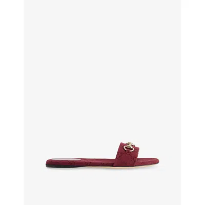 Gucci Womens Rosso Ancora Gg Canvas Slides Eur 36 / 3 Uk In Red