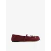 Gucci Bordeaux Ballet Shoes With Horsebit And Bow Detail On The Front In Canvas Woman In Rosso Ancora