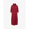 Gucci Womens Monogram Flap-pockets Woven Jacket Rosso Ancora In Rosso Ancora