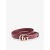 Gucci Womens Rosso Ancora Plutone Leather Belt In Burgundy