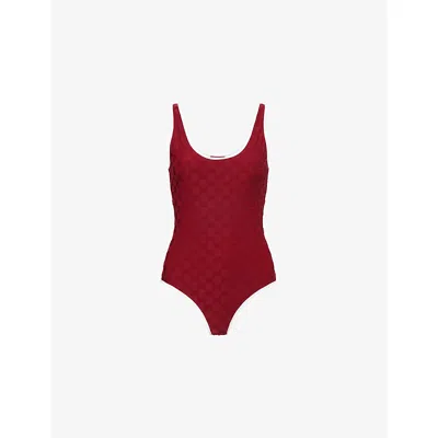 Gucci Womens  Lido Monogram Jacquard Swimsuit